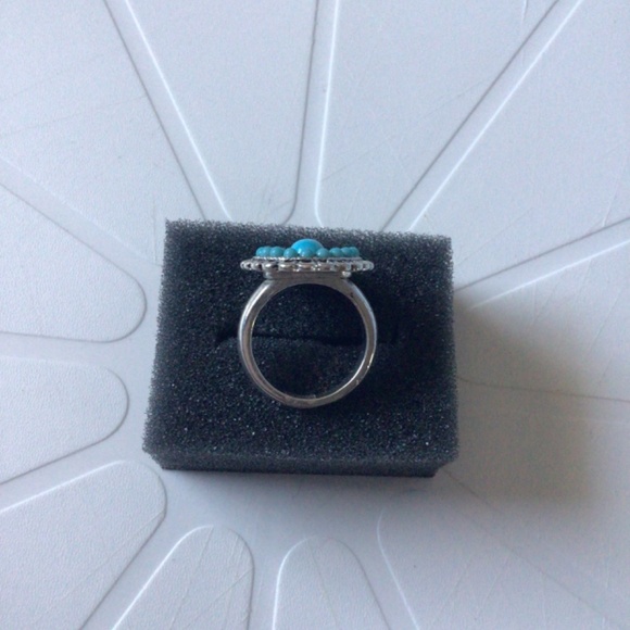 Turquoise and Coral Costume Jewelry Ring - Picture 3 of 6